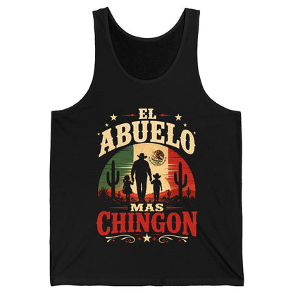 El Abuelo Mas Chingon mexican grandfather Tank Top Black product mockup