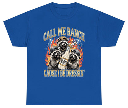Call Me Ranch Cause I Be Dressin' raccoons Youth T-Shirt Royal product mockup