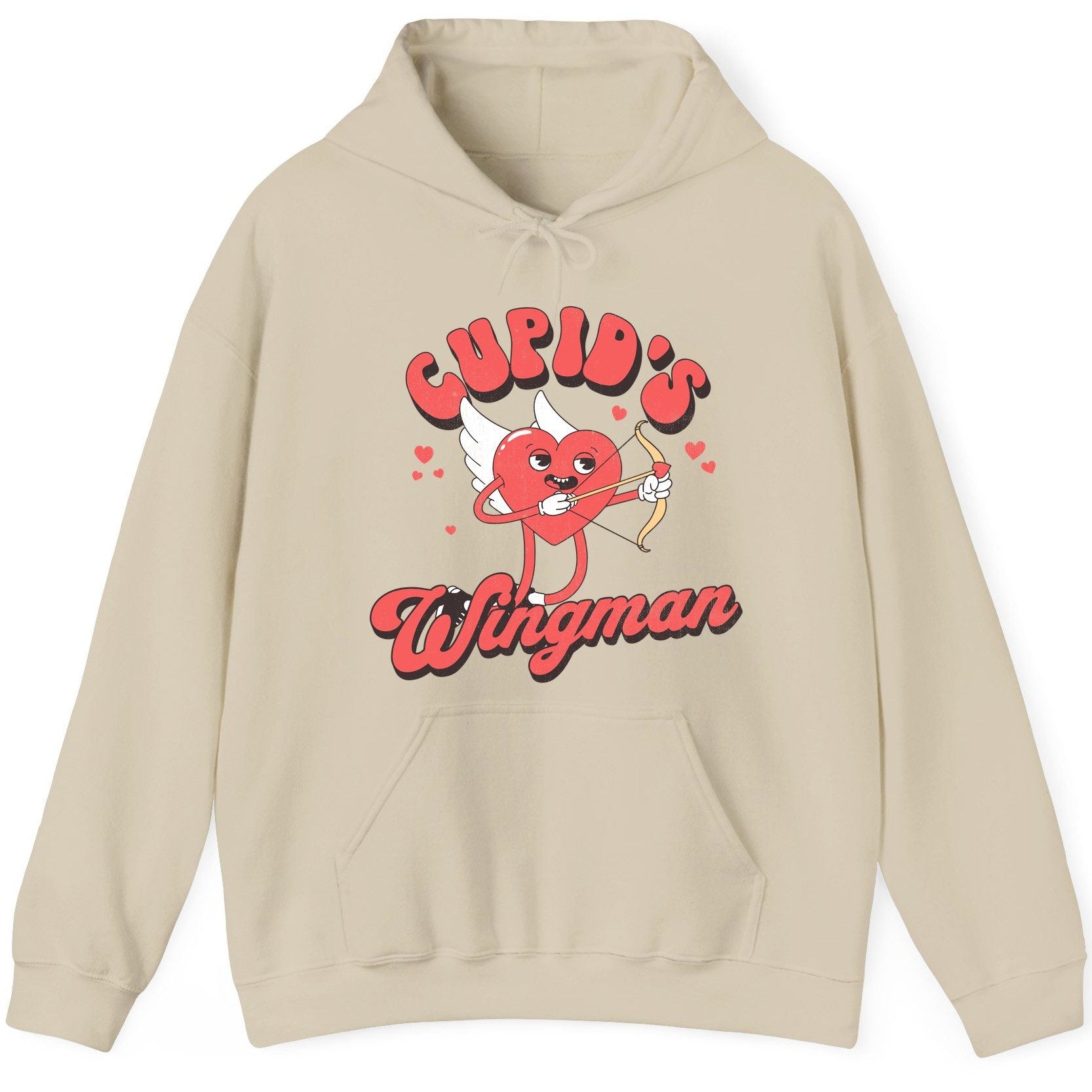 Cupid's Wingman Valentine's Day Hoodie Sand product mockup
