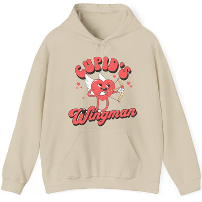 Cupid's Wingman Valentine's Day Hoodie Sand product mockup