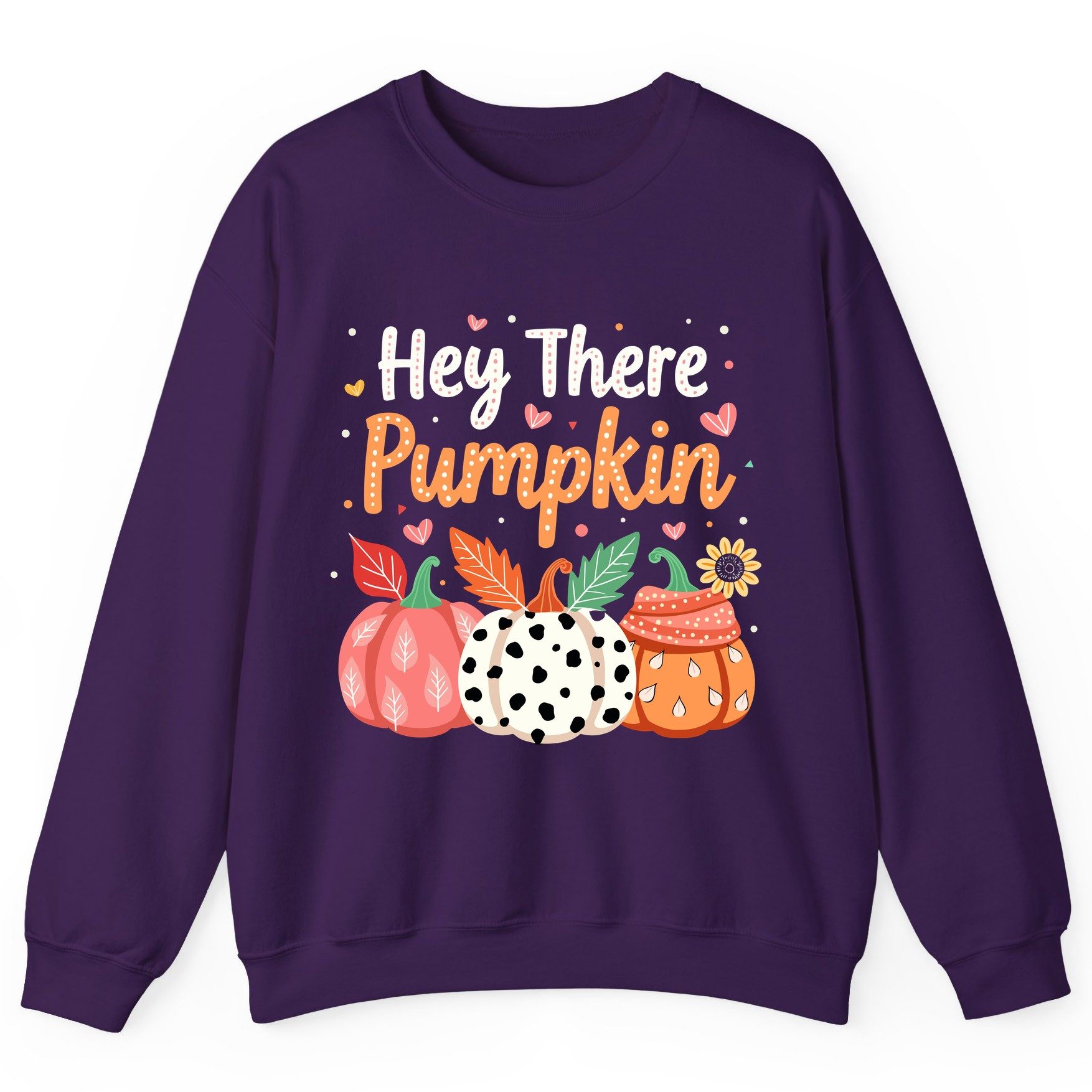 Hey There Pumpkin fall pumpkins Sweatshirt Purple product mockup
