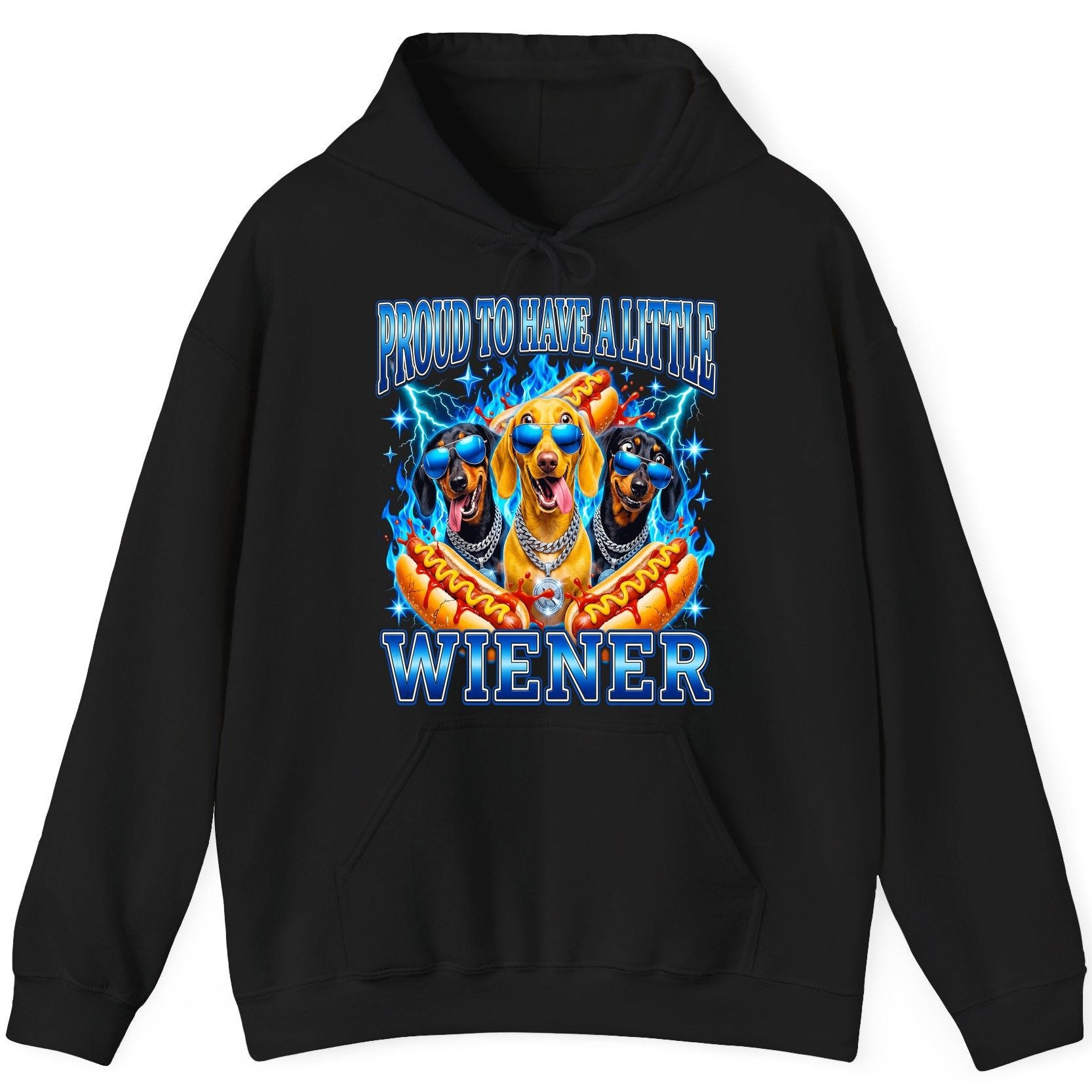 Proud to Have a Little Wiener dachshund dogs Hoodie Black product mockup
