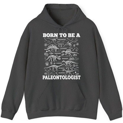 Born to Be a Paleontologist dinosaur skeletons Hoodie Dark Heather product mockup
