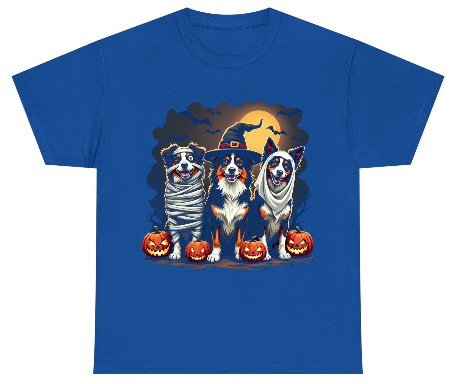 Australian Shepherd Halloween Dogs australian shepherd dogs Youth T-Shirt Royal product mockup