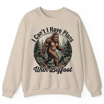I Can't I Have Plans with Bigfoot bigfoot Sweatshirt Sand product mockup