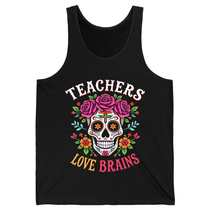 Teachers Love Brains teacher Tank Top Black product mockup