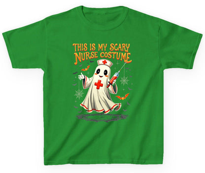 This Is My Scary Nurse Costume Halloween ghost nurse Youth T-Shirt Irish Green product mockup