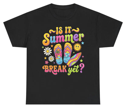 Is It Summer Break Yet Retro Vacation Youth T-Shirt - product mockup - Black