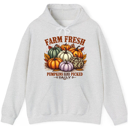 Farm Fresh Pumpkins Hand Picked Daily autumn pumpkins Hoodie Ash product mockup