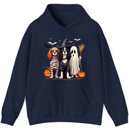 Cavalier Spaniel Halloween Dogs cavalier king charles spaniel Hoodie Navy product mockup