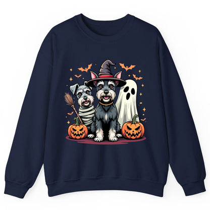 Halloween Schnauzer Dogs schnauzer dogs Sweatshirt Navy product mockup