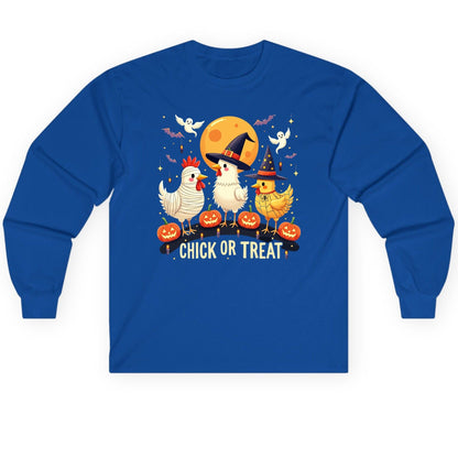 Chick or Treat Halloween chickens Long Sleeve Tee Royal product mockup