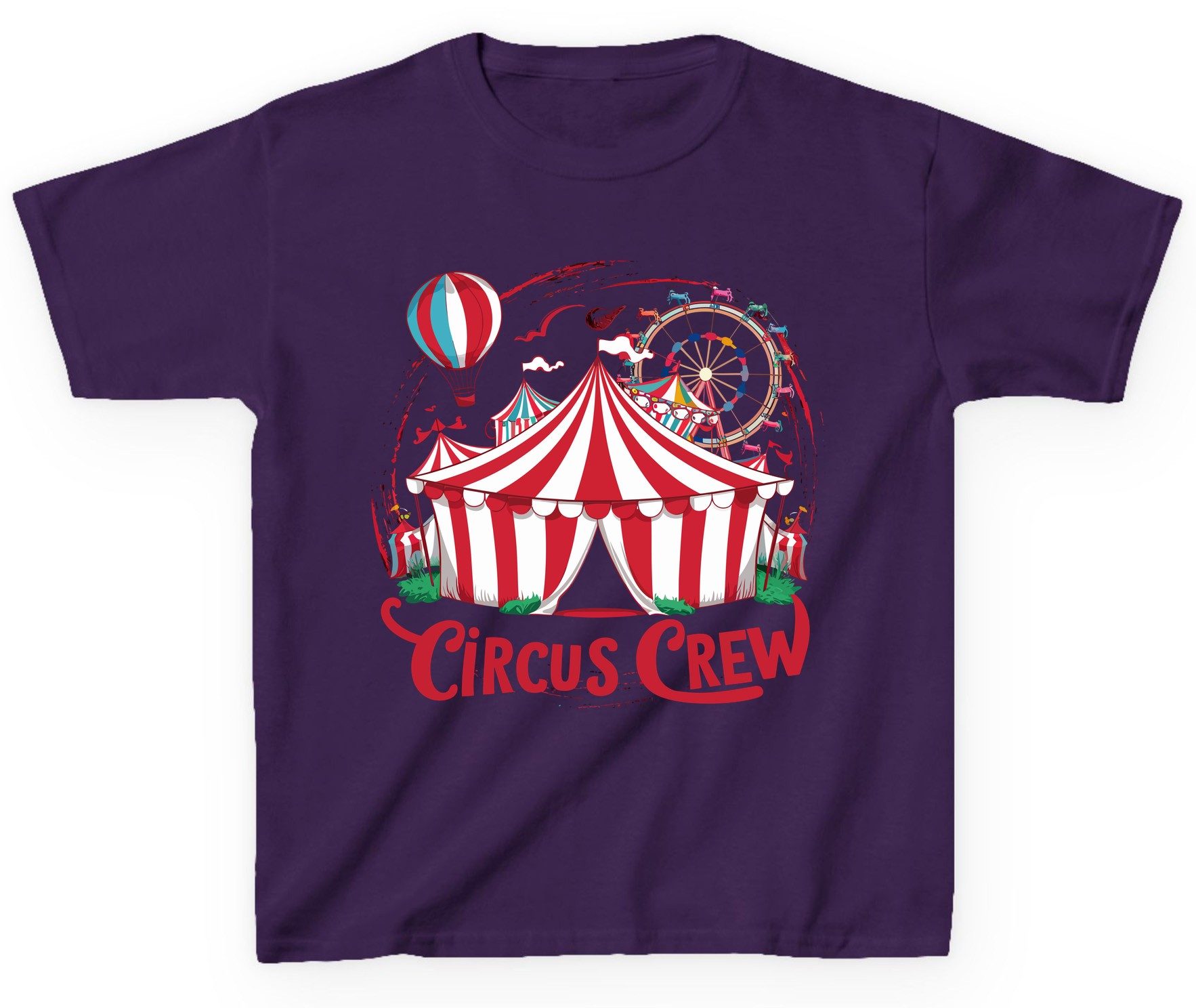 Circus Crew circus Youth T-Shirt Purple product mockup
