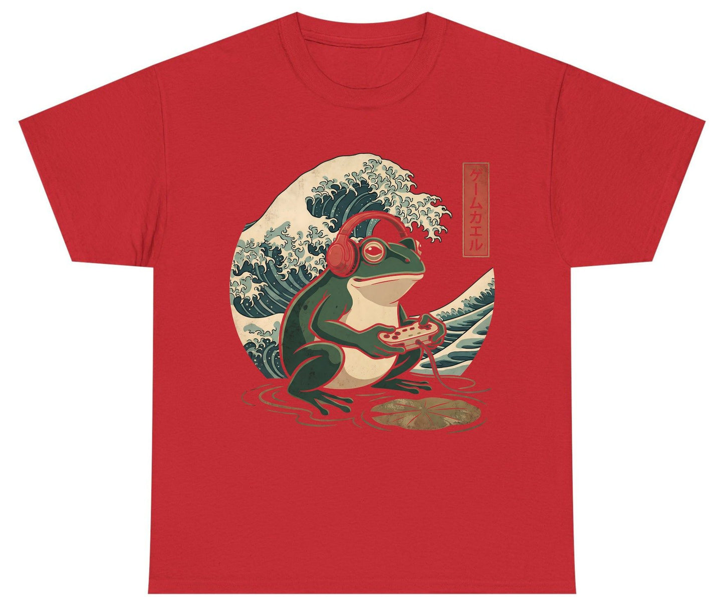 ゲームカエル gamer frog Youth T-Shirt Red product mockup