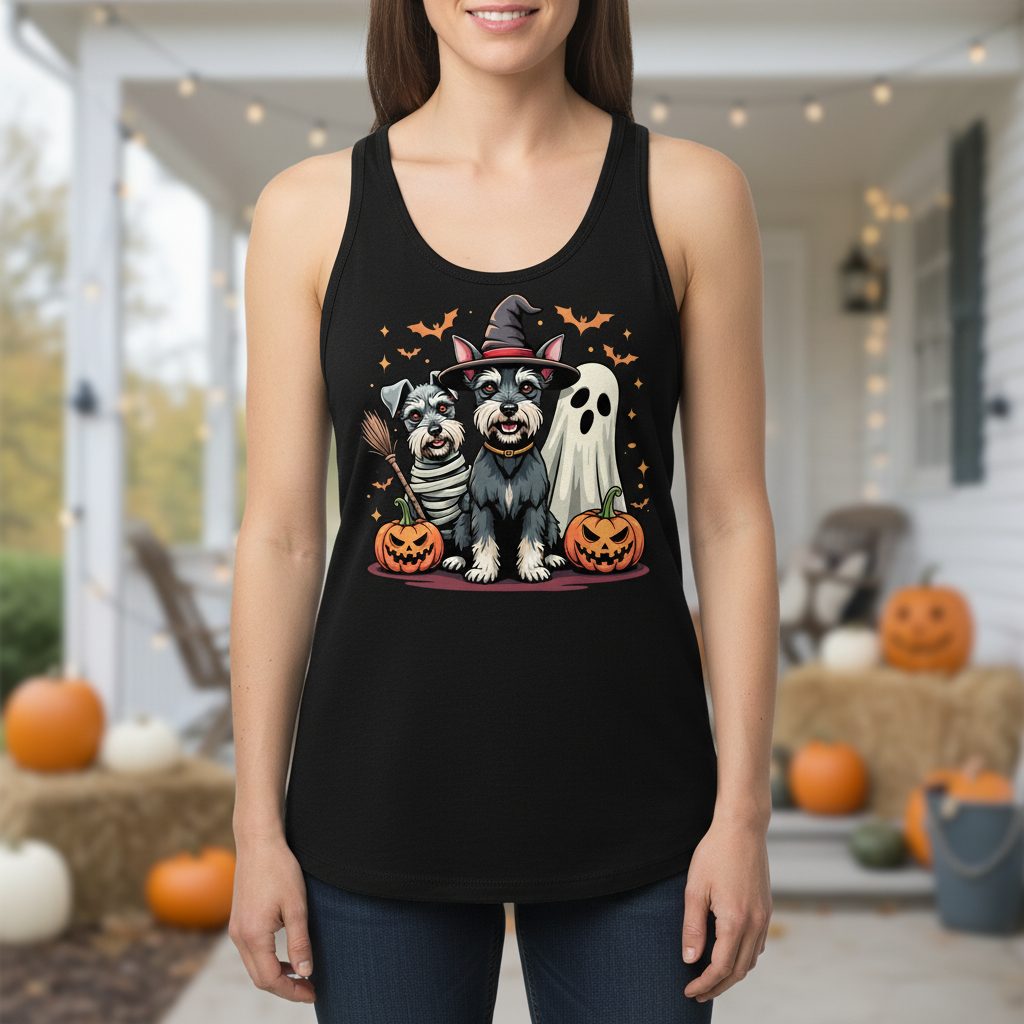 Halloween Schnauzer Dogs schnauzer dogs Tank Top Black lifestyle mockup