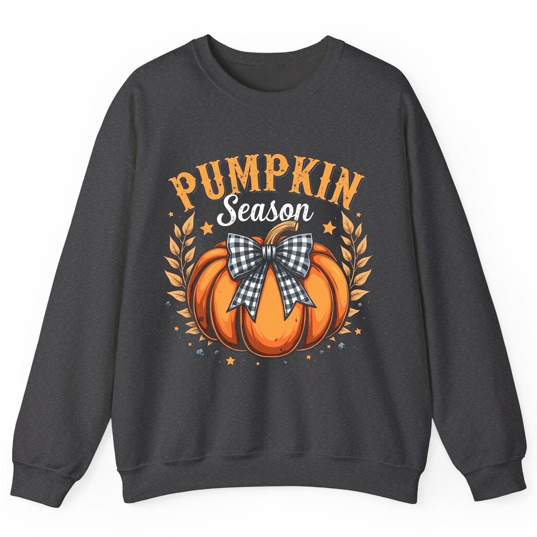 Pumpkin Season fall Sweatshirt Dark Heather product mockup