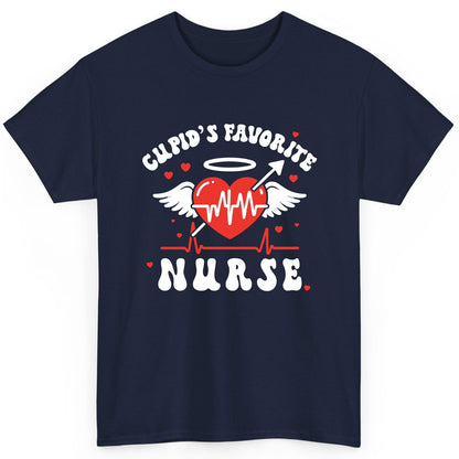 Cupid's Favorite Nurse nursing T-Shirt Navy product mockup