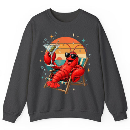 Funny Lobster Drinking Martini lobster Sweatshirt Dark Heather product mockup
