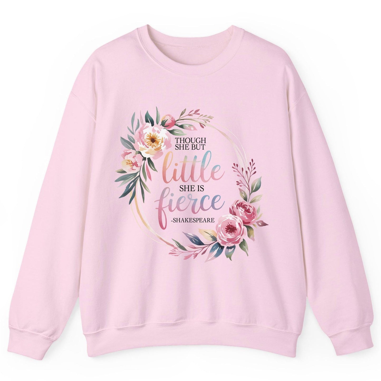 Little Fierce feminine empowerment Sweatshirt Light Pink product mockup