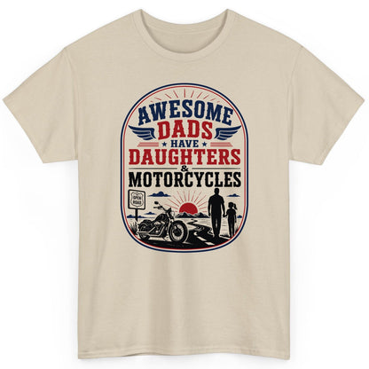 Awesome Dads Have Daughters & Motorcycles biker dad T-Shirt Sand product mockup