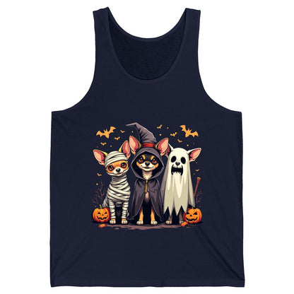 Chihuahua Halloween Costumes chihuahua dogs in Halloween costumes Tank Top Navy product mockup