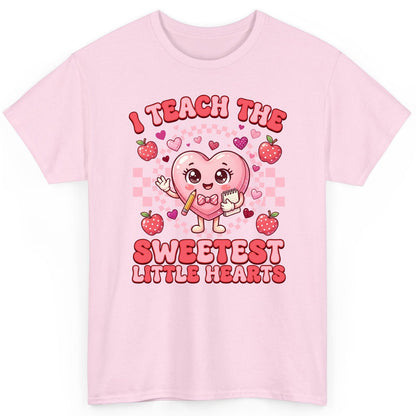 I Teach the Sweetest Little Hearts teaching T-Shirt Light Pink product mockup