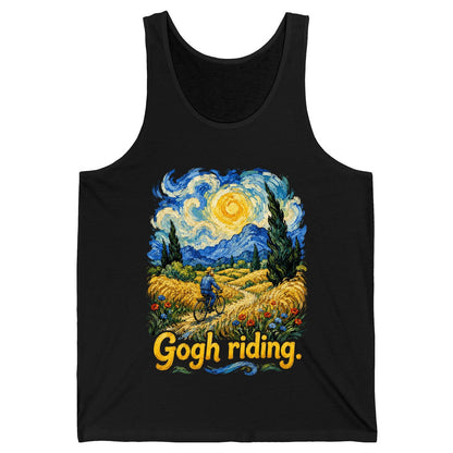 Gogh Riding van gogh art parody Tank Top Black product mockup