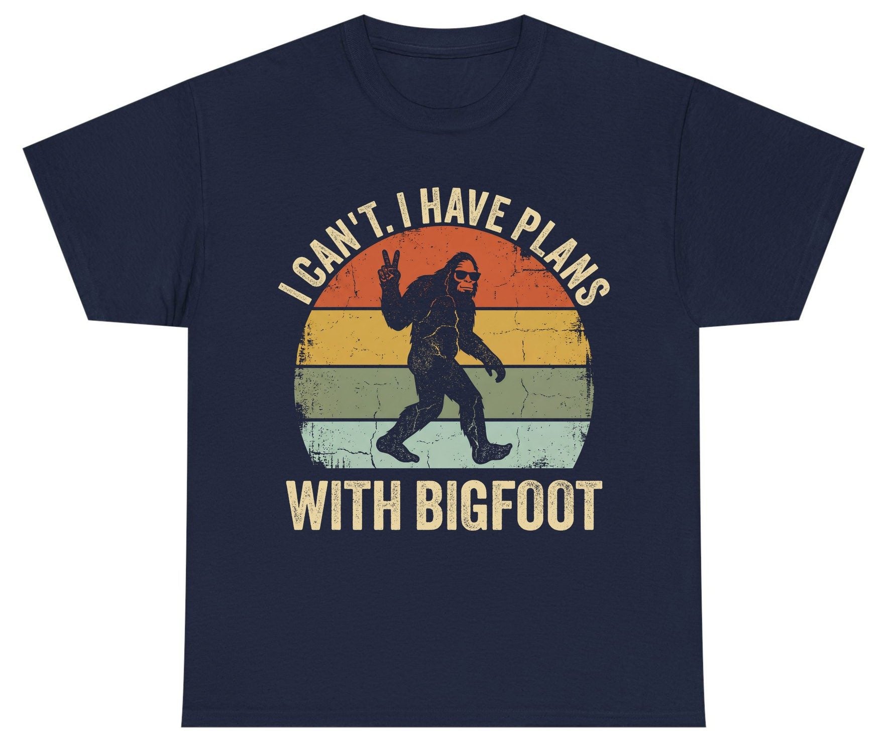 I Can't I Have Plans with Bigfoot bigfoot Youth T-Shirt Navy product mockup