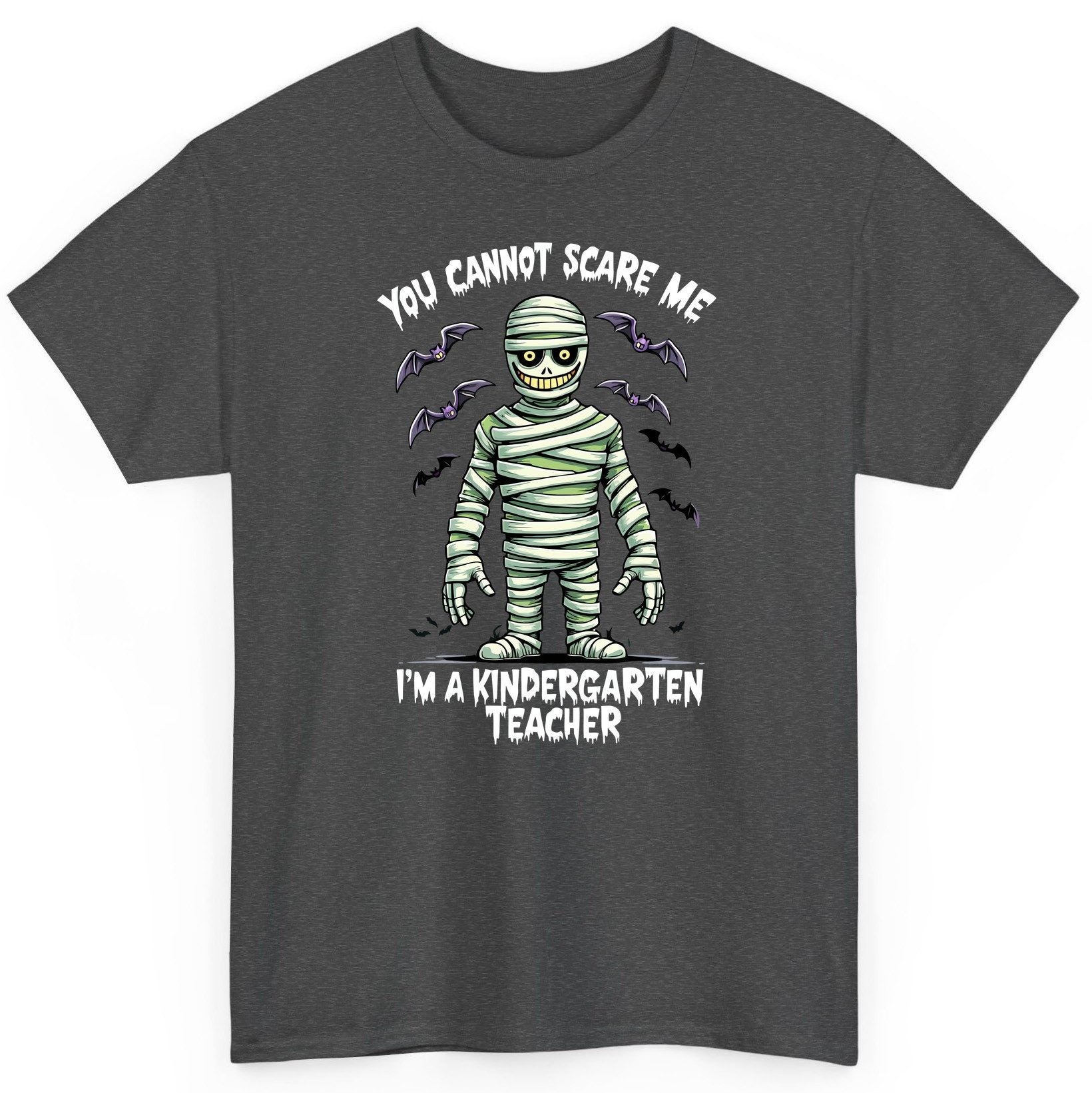 You Cannot Scare Me I'm a Kindergarten Teacher kindergarten teacher T-Shirt Dark Heather product mockup