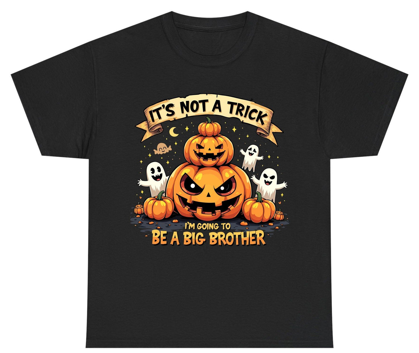 It's Not a Trick I'm Going to Be a Big Brother Halloween pregnancy announcement Youth T-Shirt Black product mockup