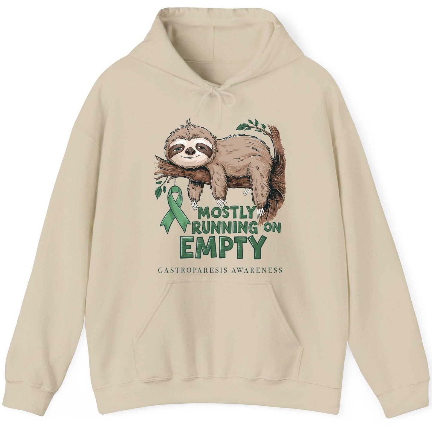 Mostly Running on Empty Gastroparesis Awareness gastroparesis awareness Hoodie Sand product mockup