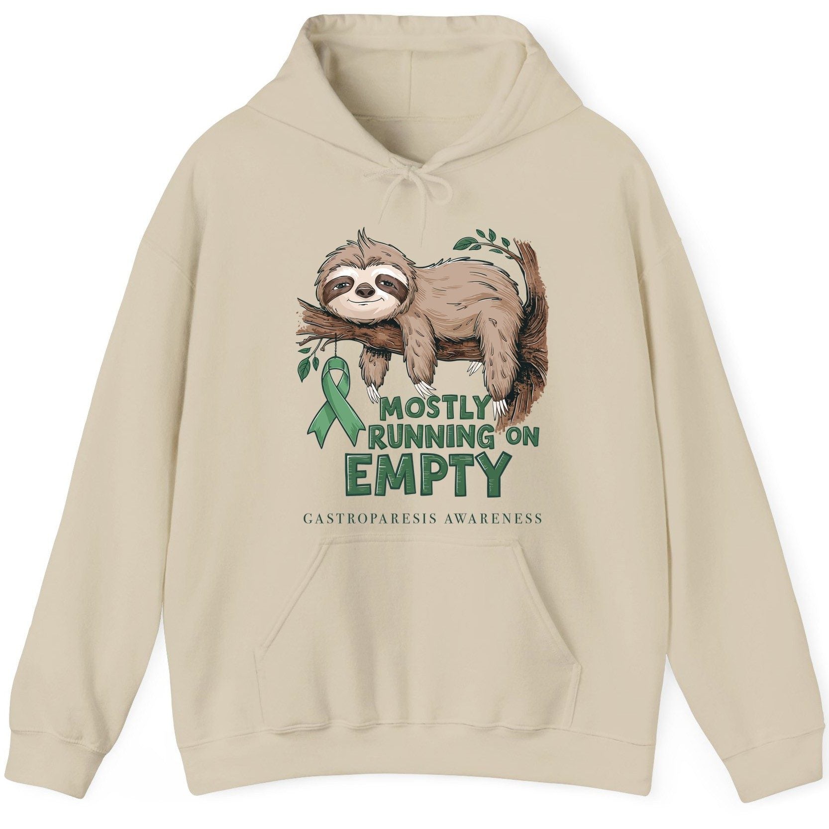 Mostly Running on Empty Gastroparesis Awareness gastroparesis awareness Hoodie Sand product mockup