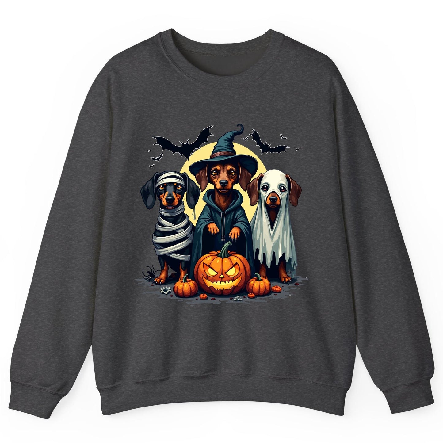 Dachshund Halloween Costumes dachshunds Sweatshirt Dark Heather product mockup