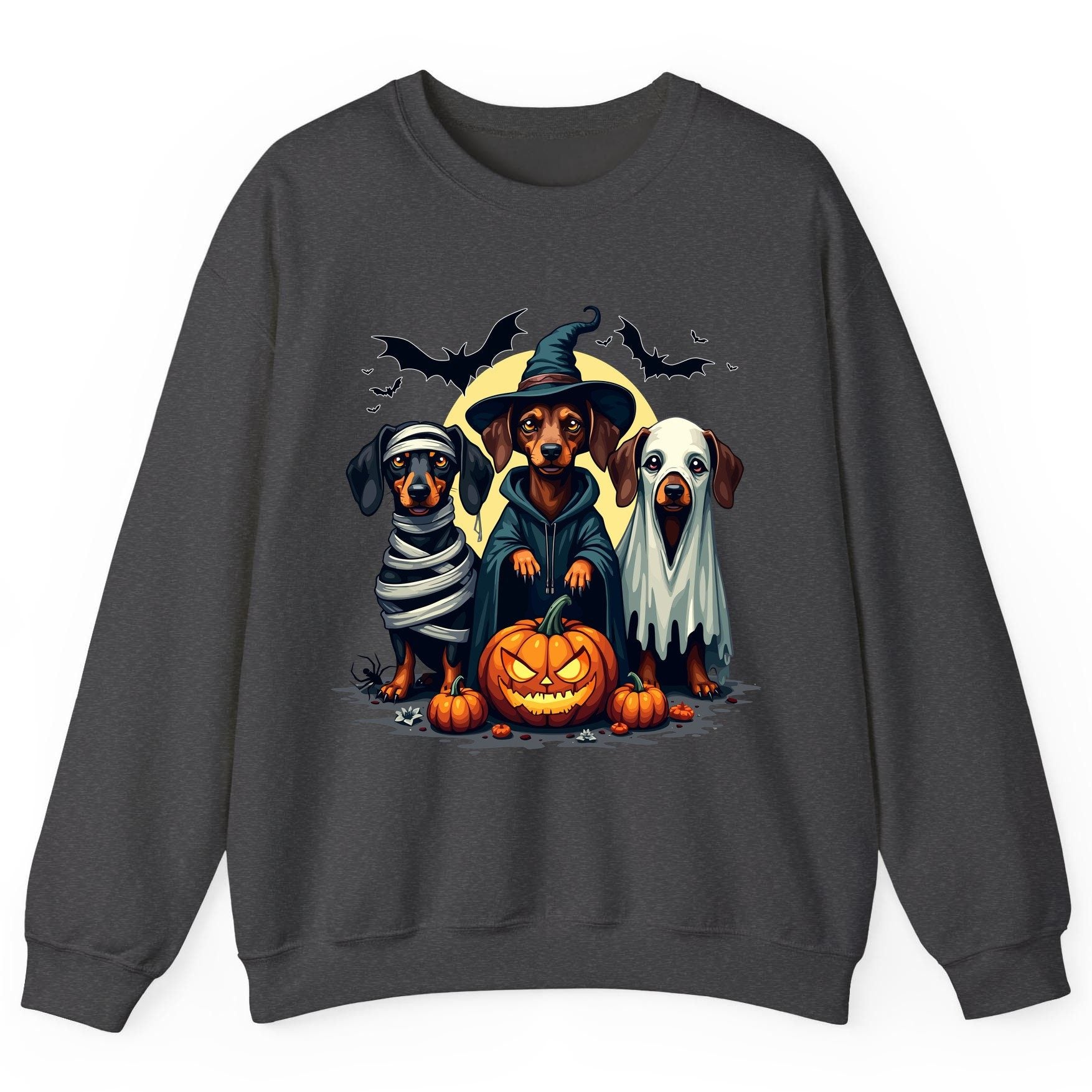 Dachshund Halloween Costumes dachshunds Sweatshirt Dark Heather product mockup