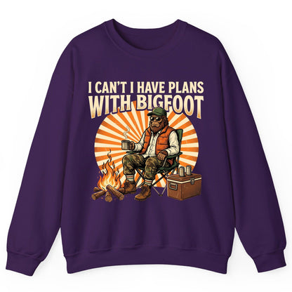 I Can't I Have Plans with Bigfoot bigfoot Sweatshirt Purple product mockup
