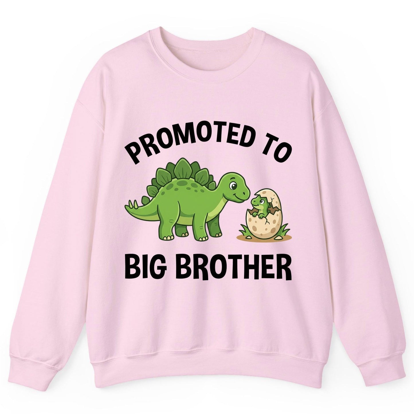 Promoted to Big Brother Dinosaur Sweatshirt - product mockup - Light Pink