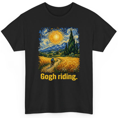 Gogh Riding art parody T-Shirt Black product mockup