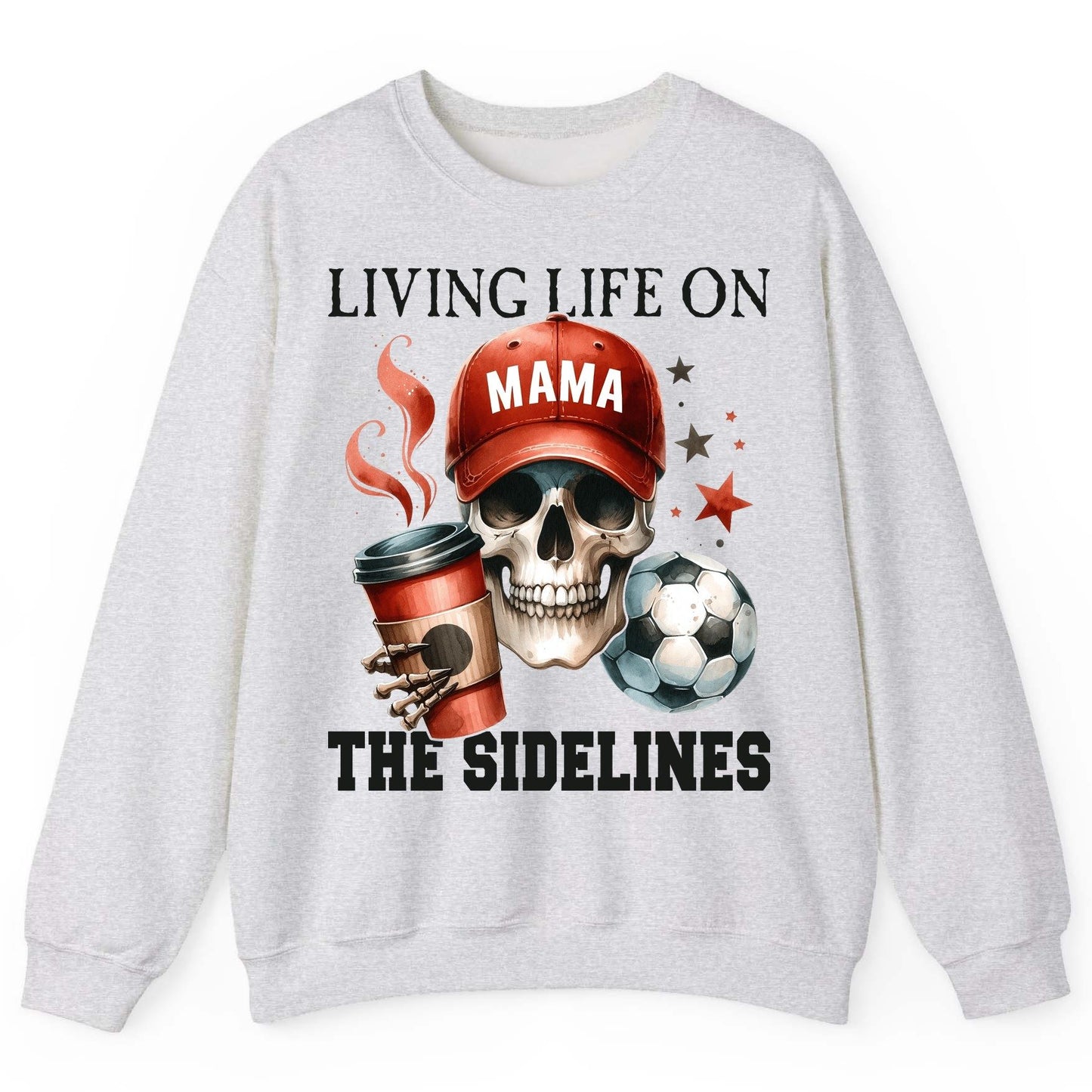 Mama Living Life on the Sidelines soccer mom Sweatshirt Ash product mockup