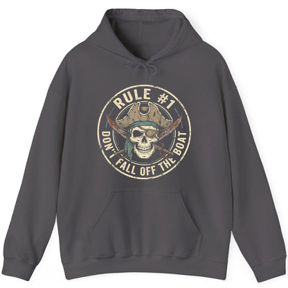 Rule 1 Don't Fall Off the Boat pirate Hoodie Charcoal product mockup
