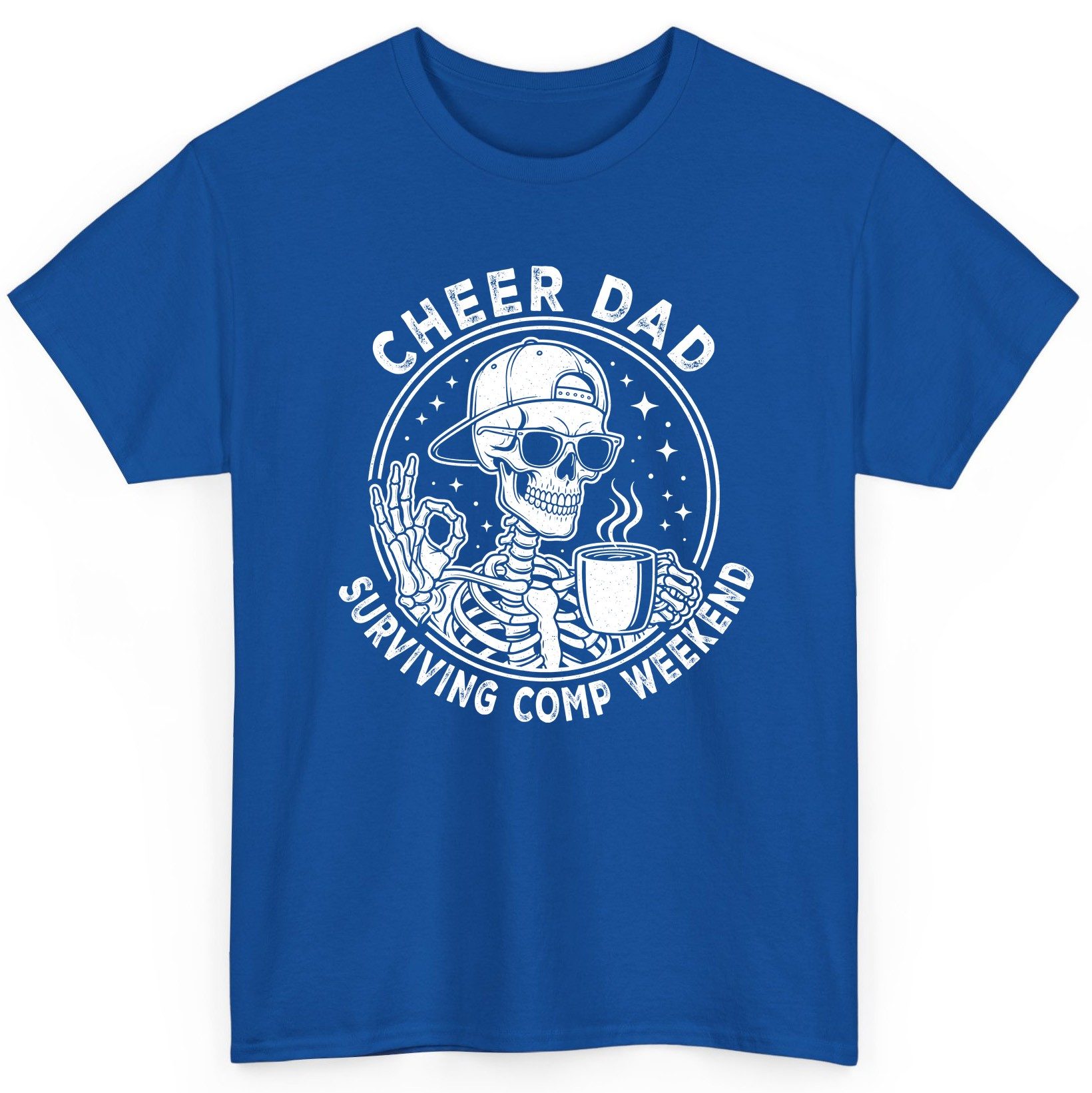 Cheer Dad Surviving Comp Weekend cheer dad T-Shirt Royal product mockup