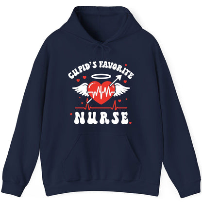 Cupid's Favorite Nurse nursing Hoodie Navy product mockup