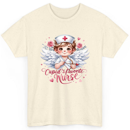 Cupid's Favorite Nurse cupid nurse T-Shirt Natural product mockup