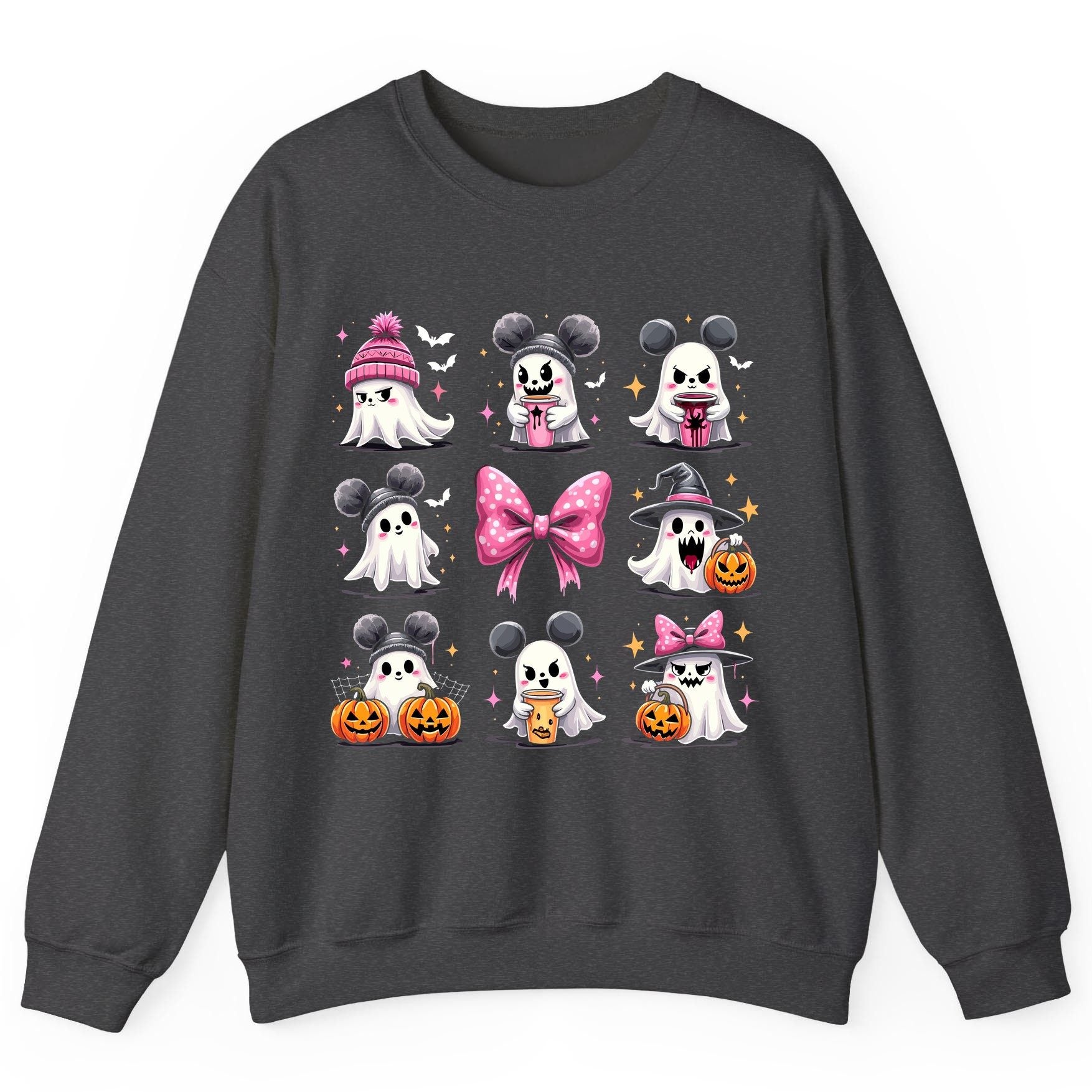 Cute Pink Halloween Ghosts Halloween ghosts Sweatshirt Dark Heather product mockup