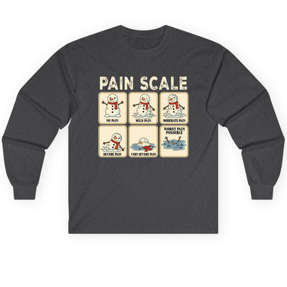 Pain Scale No Pain Mild Pain Moderate Pain Severe Pain Very Severe Pain Worst Pain Possible snowman Long Sleeve Tee Dark