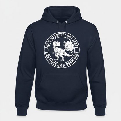 Funny Farting T-Rex On A Bean Diet Hoodie - Navy