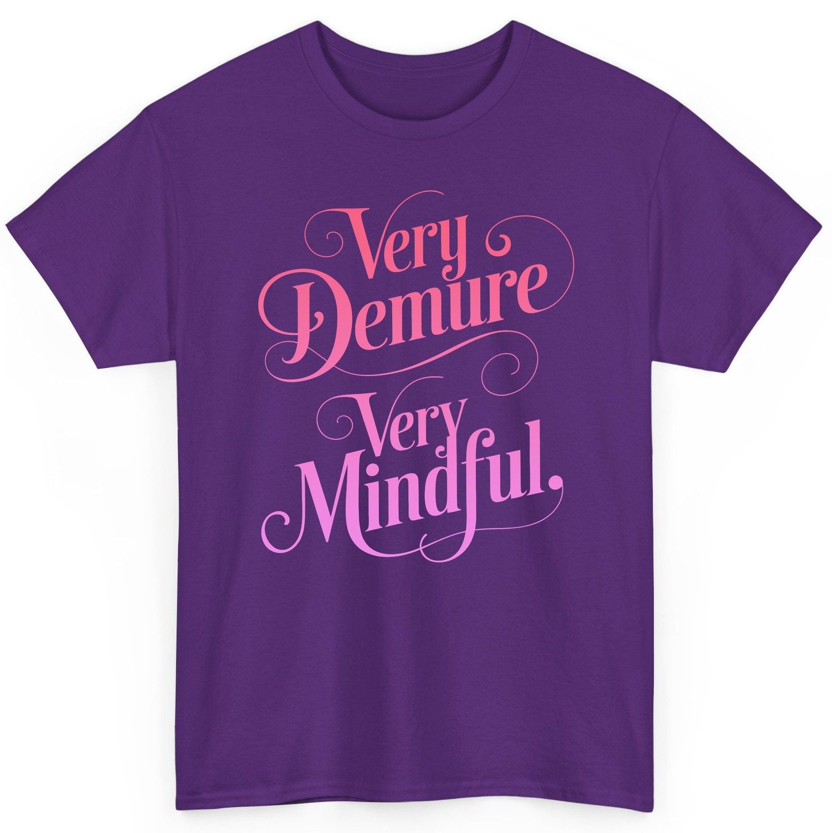 Very Demure Very Mindful mindfulness T-Shirt Purple product mockup