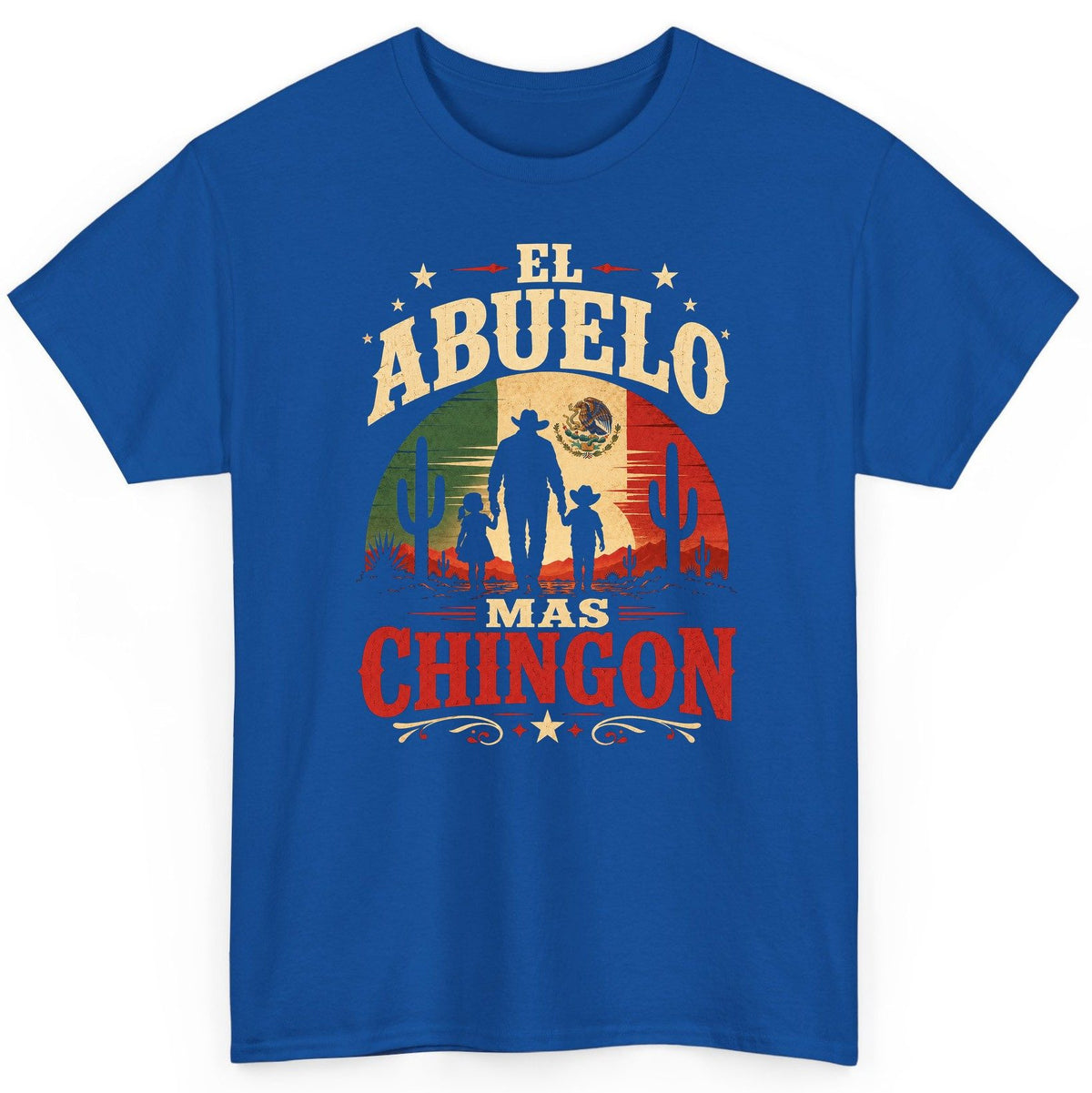 El Abuelo Mas Chingon mexican grandfather T-Shirt Royal product mockup