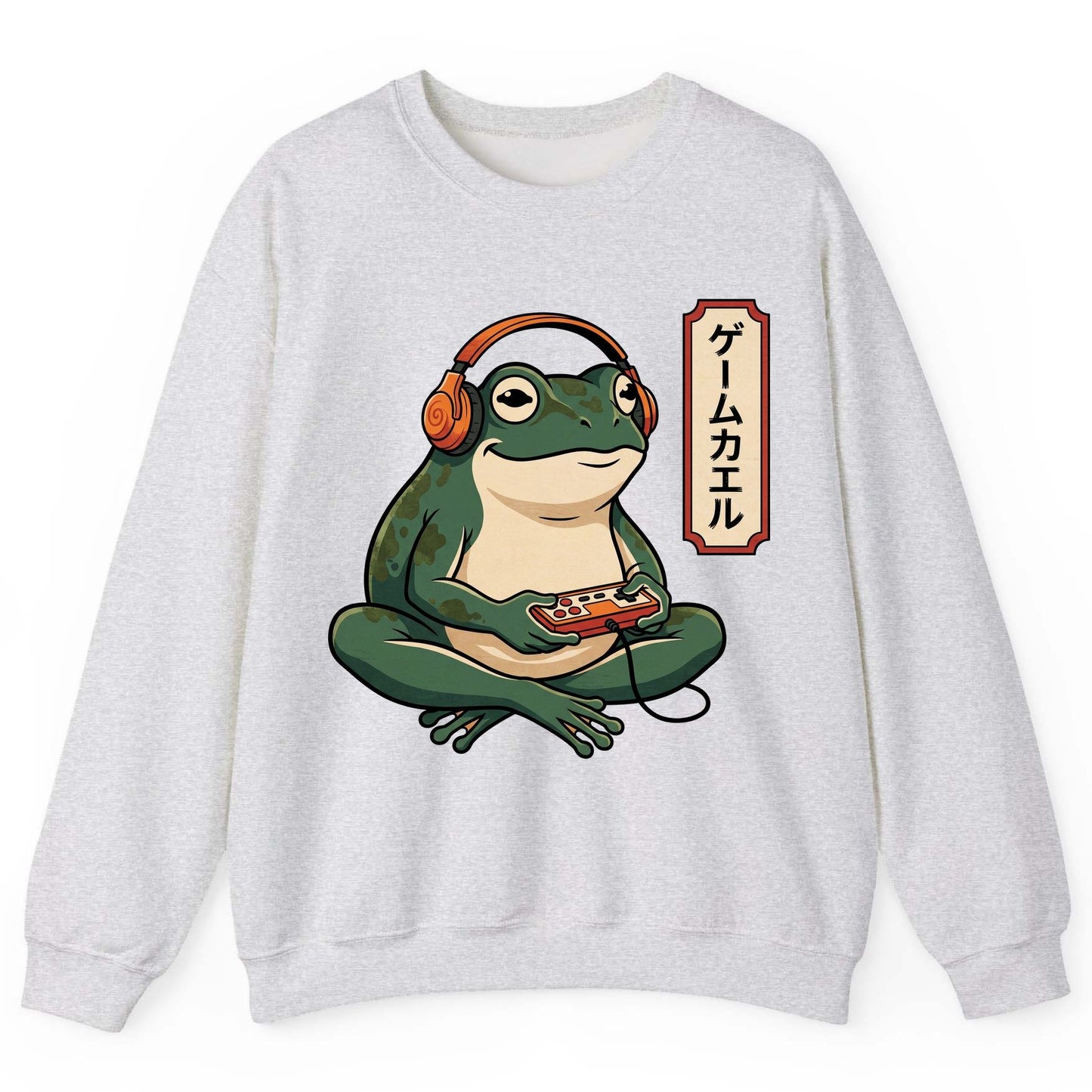 ゲームカエル gamer frog Sweatshirt Ash product mockup