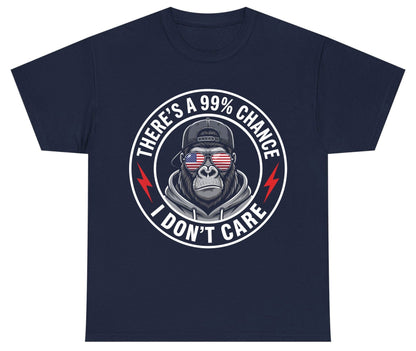 There's a 99% Chance I Don't Care sarcastic gorilla Youth T-Shirt Navy product mockup