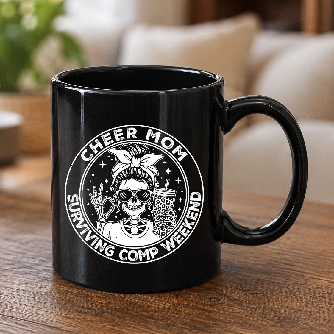 Cheer Mom Surviving Comp Weekend cheer mom Black Mug Black product mockup